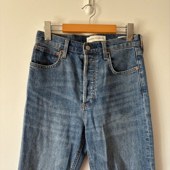 Aritzia Denim Forum The Yoko High Rise Slim Denim Jeans Washed Blue 28L Size 27 - Picture 5 of 8
